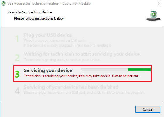 USB Redirector v1.9.7 Servicing your device